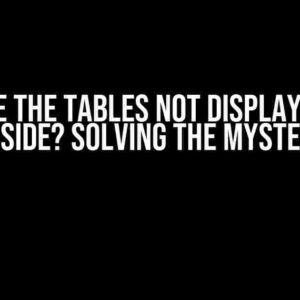 Why Are the Tables Not Displaying Side by Side? Solving the Mystery!